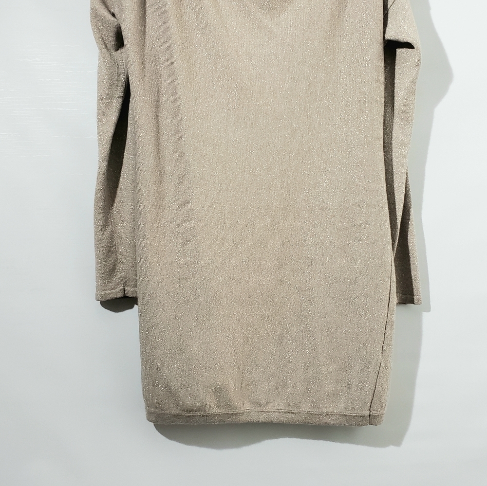 *SOLD*WHBM Slouchy Neck Tan Sweater Dress Cashmere Blend Medium - Picture 5 of 10